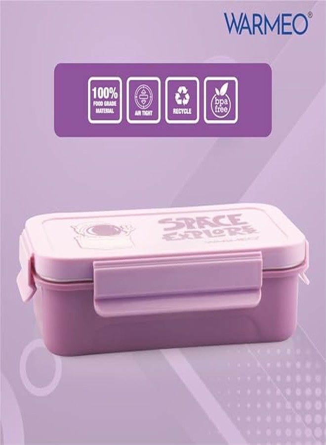 WARMEO علبة طعام WARMEO Apollo معزولة من الفولاذ المقاوم للصدأ، محكمة الإغلاق، مانعة للتسرب، مزودة بغطاء بمشبك قفل، خفيفة الوزن، سهلة التنظيف، مثالية للمكتب والمدرسة والنزهات والسفر، عبوة مزدوجة (600 مل + 200 مل)، لون وردي - Image 4